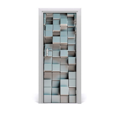 Self-adhesive door sticker Wall of cubes