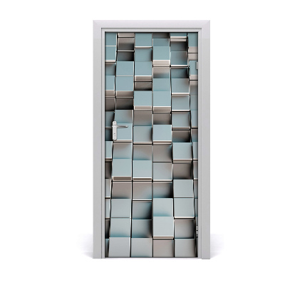 Self-adhesive door sticker Wall of cubes