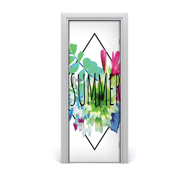 Self-adhesive door wallpaper Sayings summer