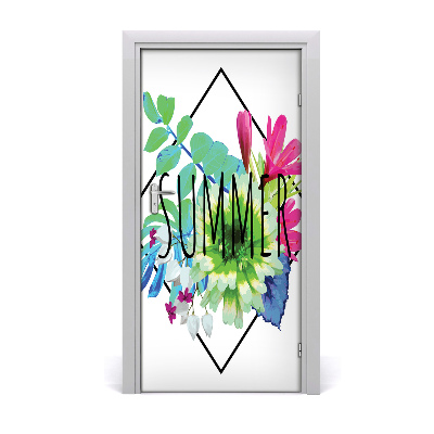 Self-adhesive door wallpaper Sayings summer