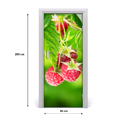 Self-adhesive door sticker Raspberries on the bush