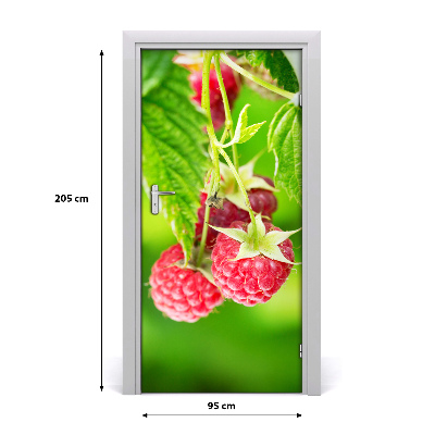 Self-adhesive door sticker Raspberries on the bush