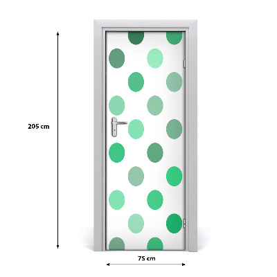 Door wallpaper Green dots