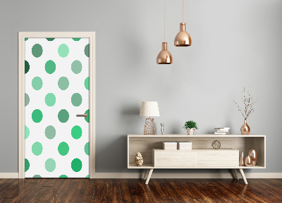 Door wallpaper Green dots