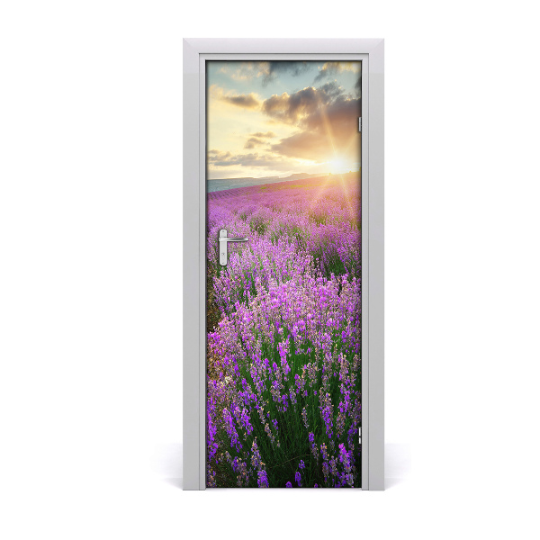 Door wallpaper Lavender field