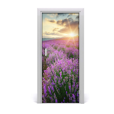 Door wallpaper Lavender field