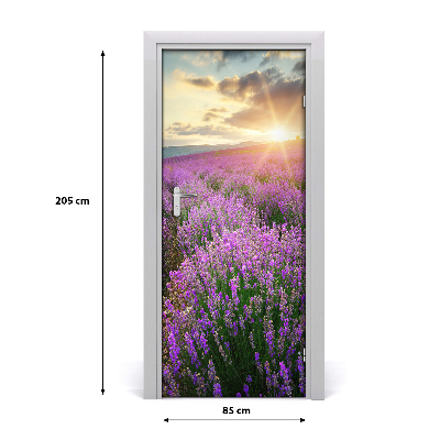 Door wallpaper Lavender field