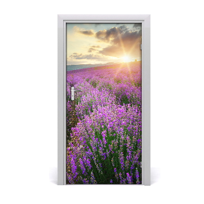 Door wallpaper Lavender field