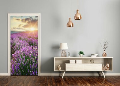 Door wallpaper Lavender field