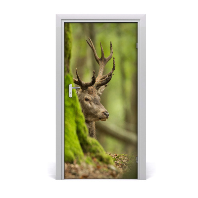 Self-adhesive door sticker The wall of deer