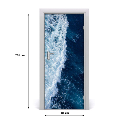 Door wallpaper Sea waves