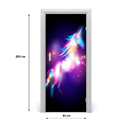 Self-adhesive door sticker Magic unicorn