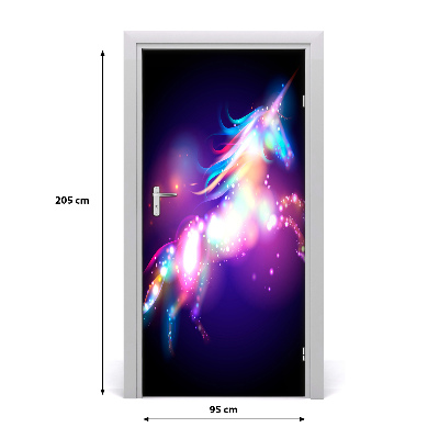 Self-adhesive door sticker Magic unicorn