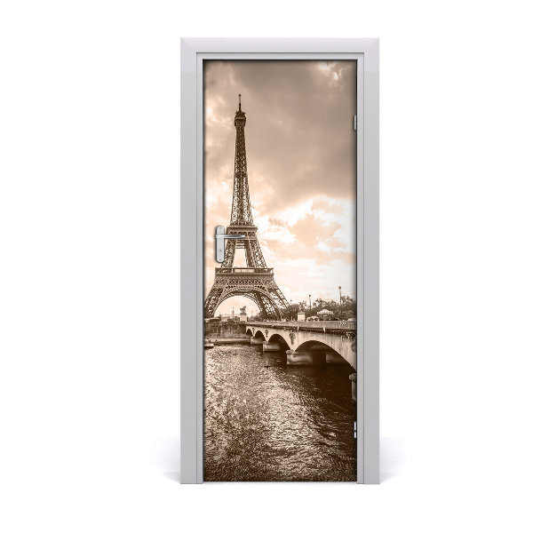 Self-adhesive door wallpaper Eiffel tower