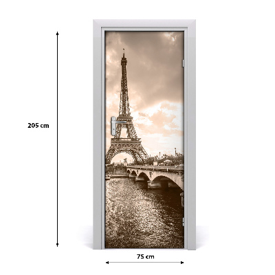 Self-adhesive door wallpaper Eiffel tower