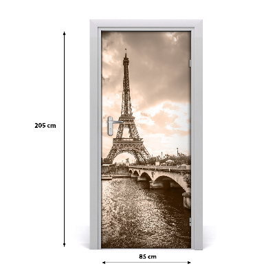 Self-adhesive door wallpaper Eiffel tower