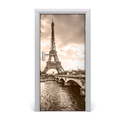 Self-adhesive door wallpaper Eiffel tower