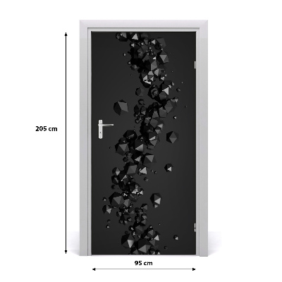 Self-adhesive door sticker 3d abstraction