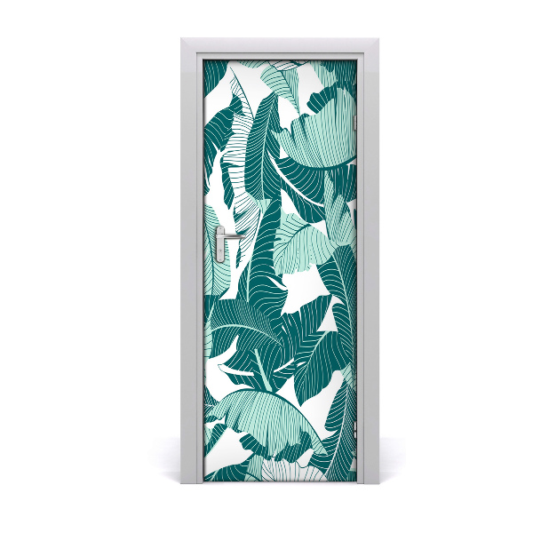 Self-adhesive door veneer Tropical leaves