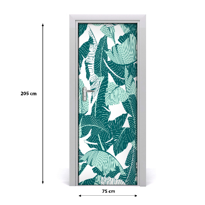 Self-adhesive door veneer Tropical leaves