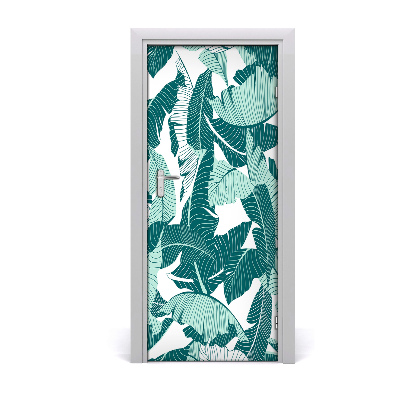 Self-adhesive door veneer Tropical leaves