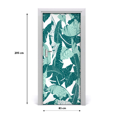 Self-adhesive door veneer Tropical leaves