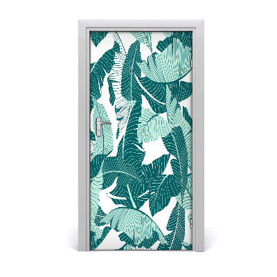 Self-adhesive door veneer Tropical leaves