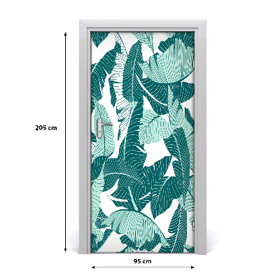 Self-adhesive door veneer Tropical leaves