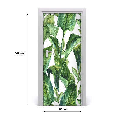 Self-adhesive door veneer Tropical leaves