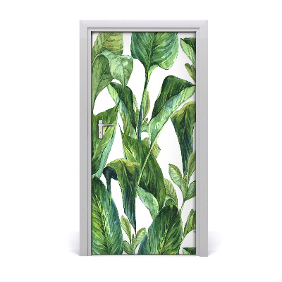 Self-adhesive door veneer Tropical leaves