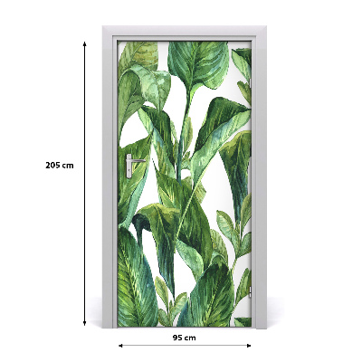 Self-adhesive door veneer Tropical leaves