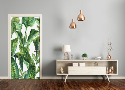 Self-adhesive door veneer Tropical leaves