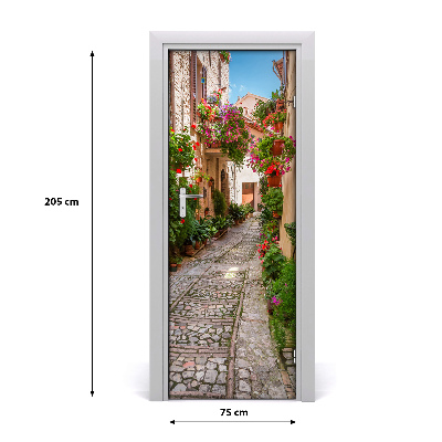 Self-adhesive door wallpaper Umbria italy