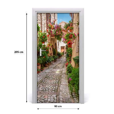 Self-adhesive door wallpaper Umbria italy