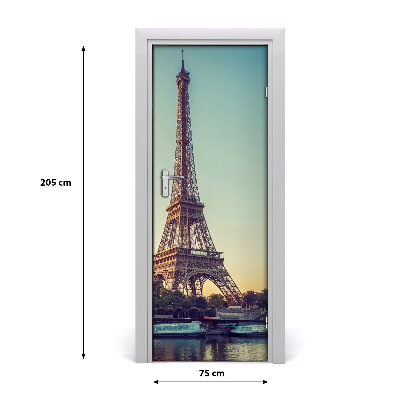 Self-adhesive door wallpaper Eiffel tower