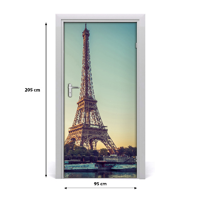 Self-adhesive door wallpaper Eiffel tower