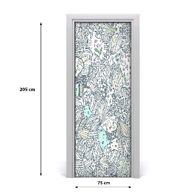 Self-adhesive door veneer Floral pattern