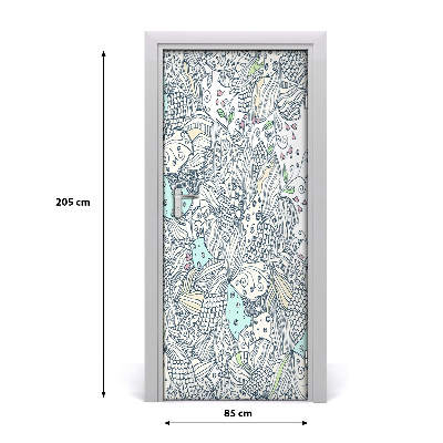 Self-adhesive door veneer Floral pattern