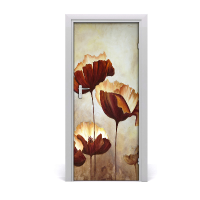 Self-adhesive door sticker Field poppies