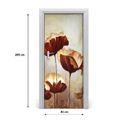 Self-adhesive door sticker Field poppies