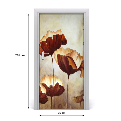 Self-adhesive door sticker Field poppies