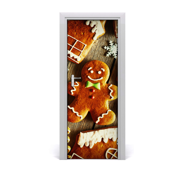 Self-adhesive door sticker Gingerbread wall