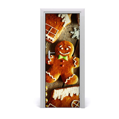 Self-adhesive door sticker Gingerbread wall