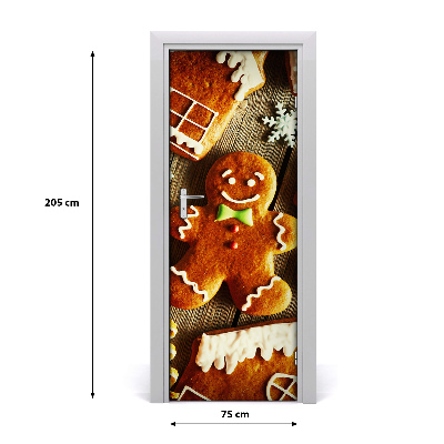 Self-adhesive door sticker Gingerbread wall