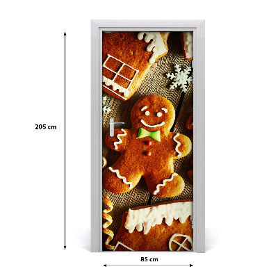 Self-adhesive door sticker Gingerbread wall