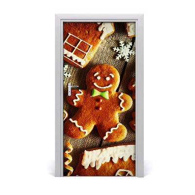 Self-adhesive door sticker Gingerbread wall