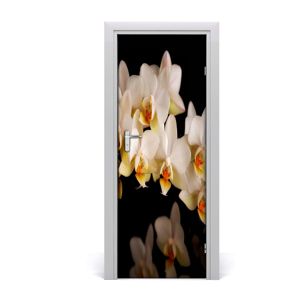 Self-adhesive door sticker On the door orchid