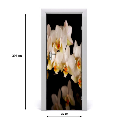 Self-adhesive door sticker On the door orchid