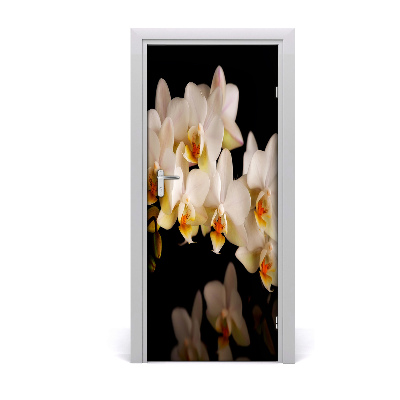 Self-adhesive door sticker On the door orchid