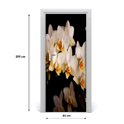 Self-adhesive door sticker On the door orchid